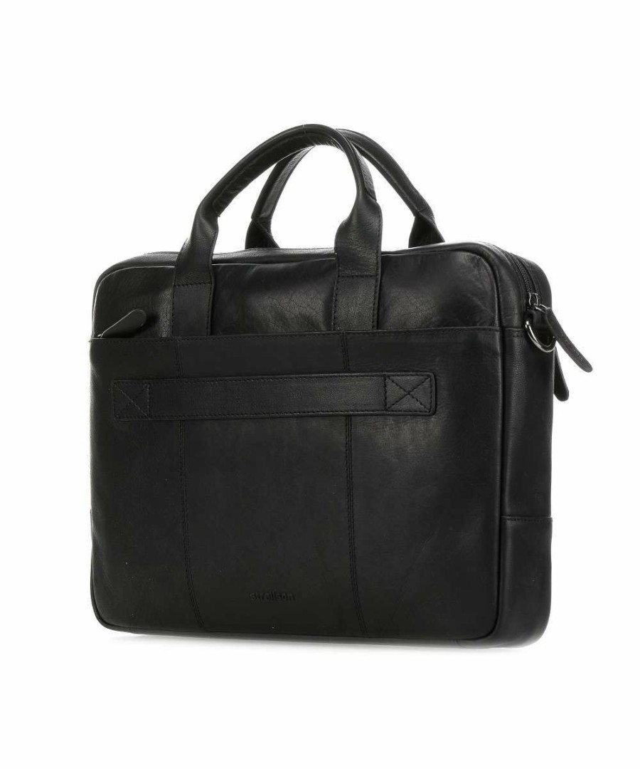 Business & Laptop * | Hyde Briefcase 15 Leather Strellson Clearance Black