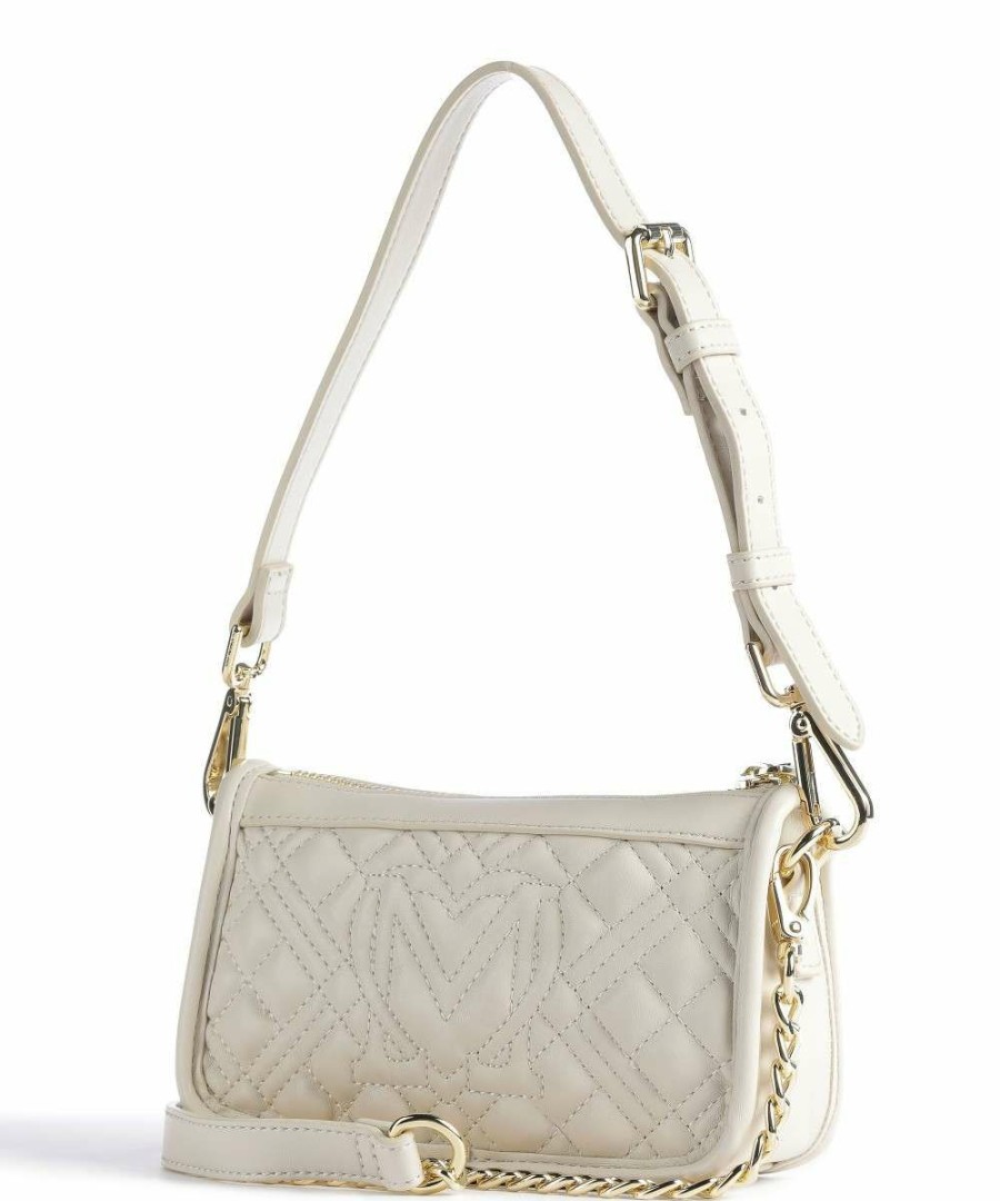 Bags * | Quilted Shoulder Bag Synthetic Love Moschino Crazy Deals Ivory