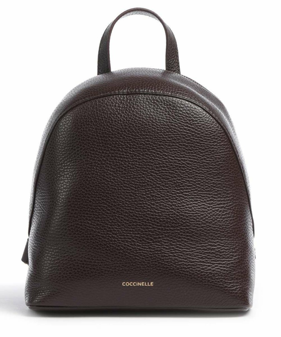 Backpacks * | Rosie Backpack Grained Leather Coccinelle Cheap Mahogany