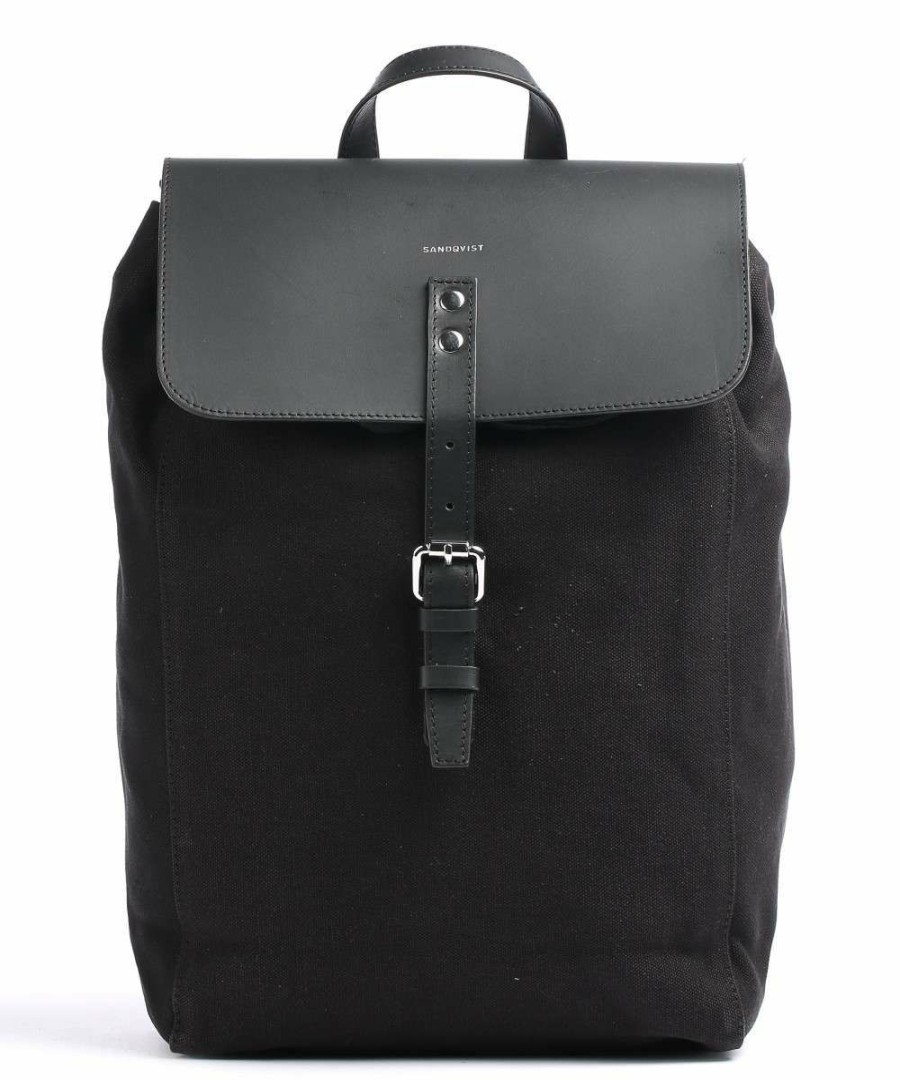 Backpacks * | Grand Canvas Alva Backpack 13 Organic Cotton Sandqvist Excellent Quality Black