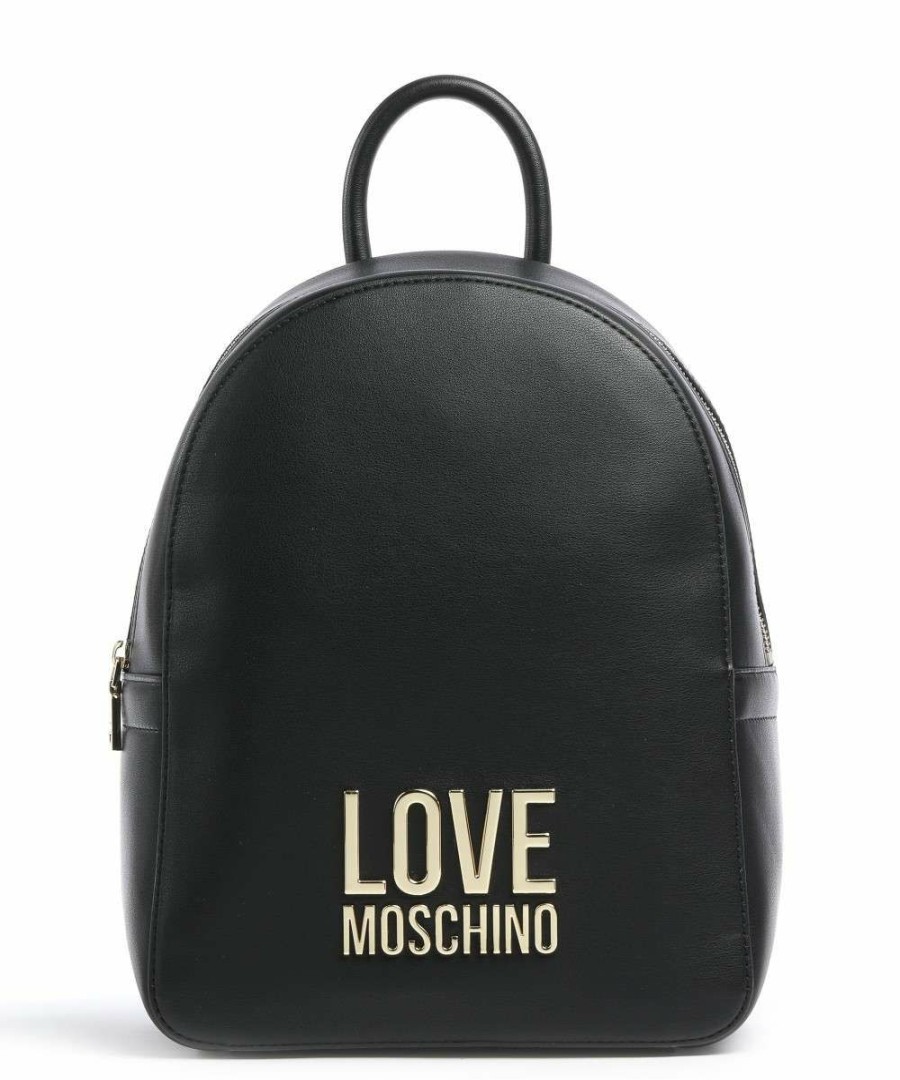 Backpacks * | Lettering Backpack Synthetic Love Moschino Promotion Black