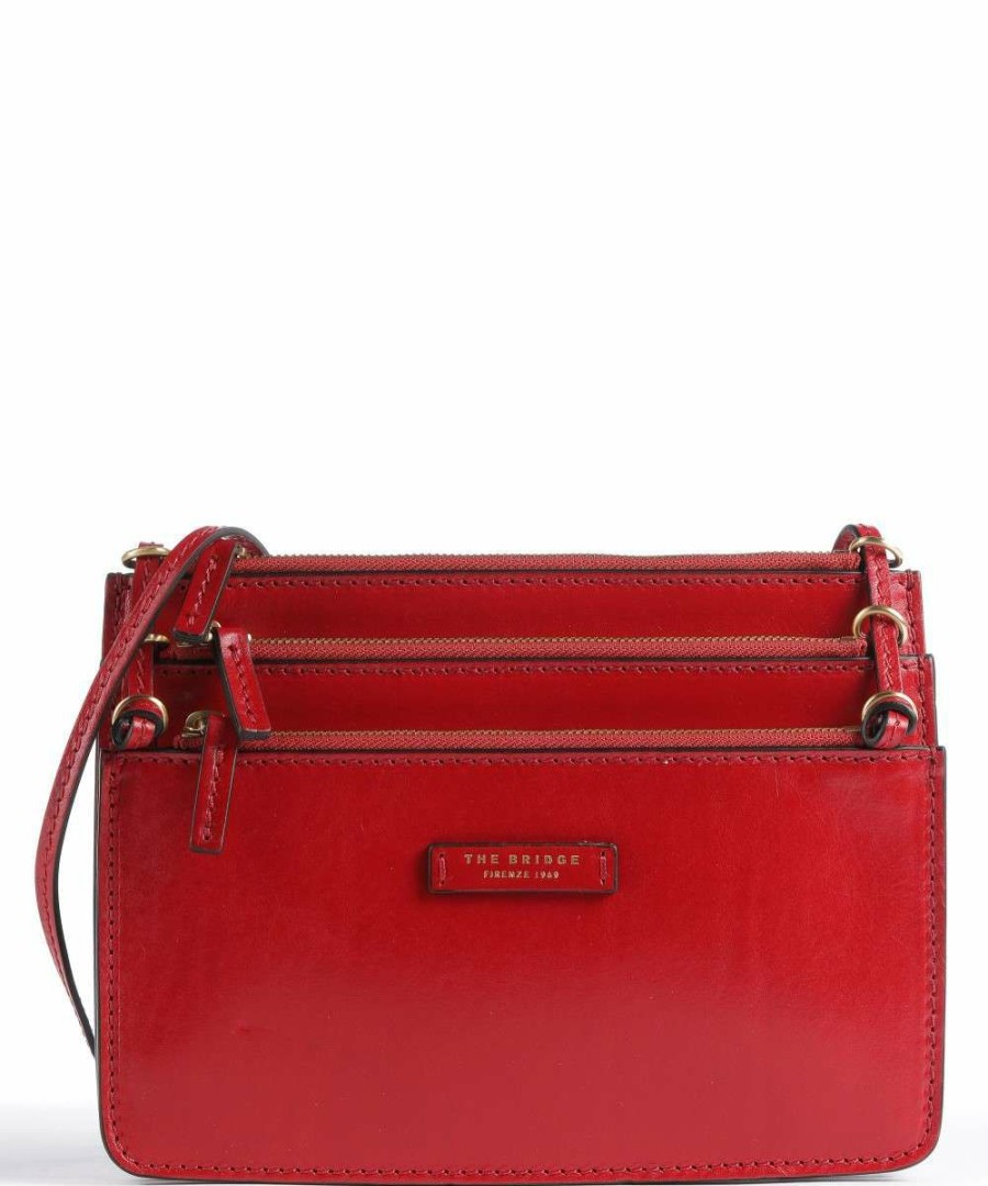 Bags * | Rustici Crossbody Bag Fine Grain Cow Leather The Bridge Promotion Red