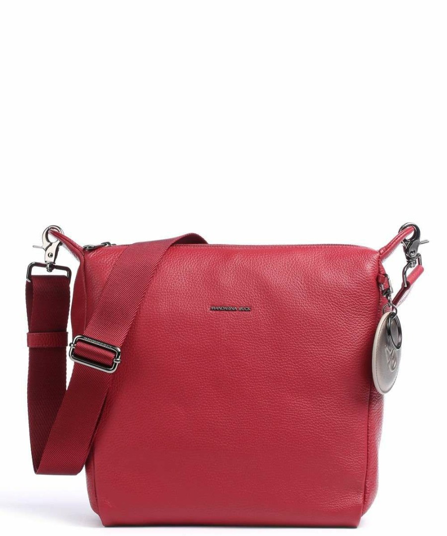 Bags * | Mellow Leather Crossbody Bag Grained Calfskin Mandarina Duck Exclusive Design Red