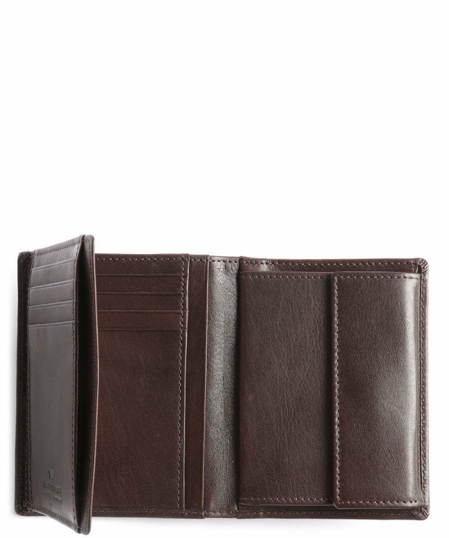 Accessories * | Arezzo Rfid Wallet Fine Grain Cow Leather Braun Buffel Discount Sale Dark Brown