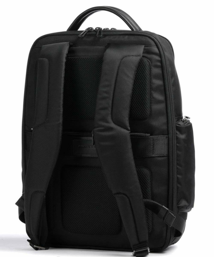 Backpacks * | Backpack 15 Recycled Polyester Piquadro Crazy Deals Black