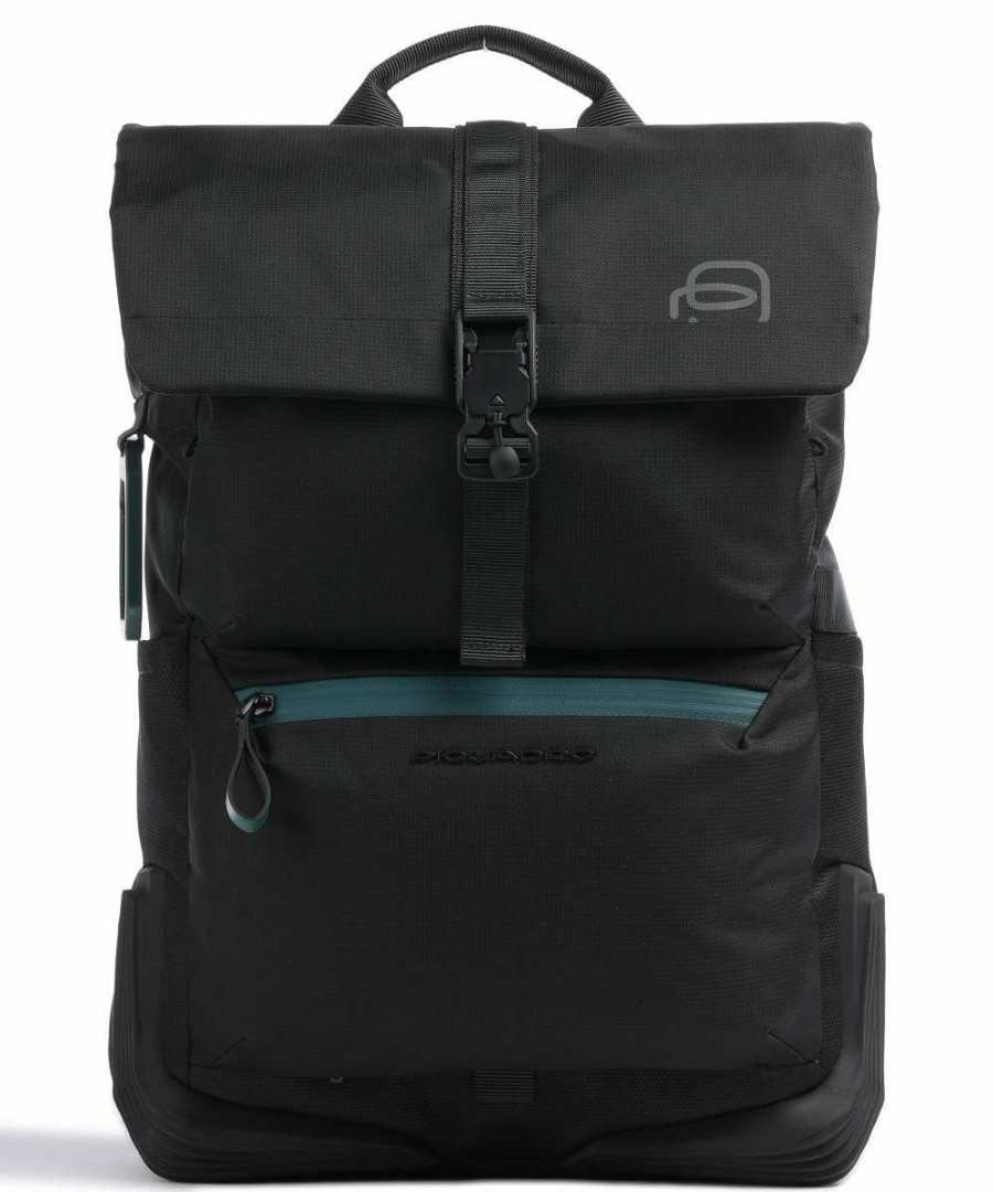 Backpacks * | Corner H2O Backpack 15 Recycled Polyester Piquadro Clearance Black