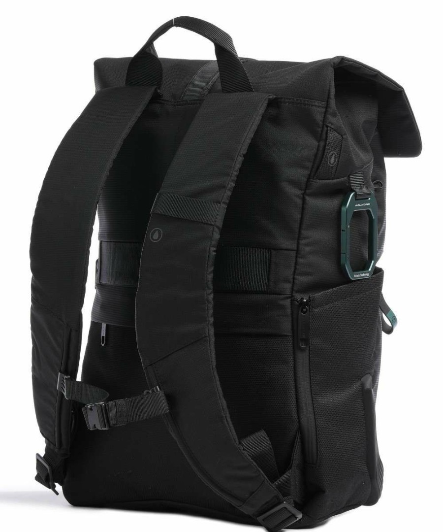 Backpacks * | Corner H2O Backpack 15 Recycled Polyester Piquadro Clearance Black