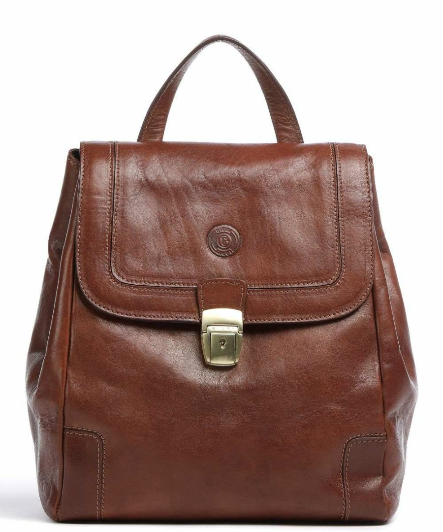 Backpacks * | Backpack Leather Giudi Official Brown