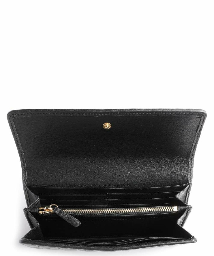 Accessories * | Clivia Matelasse Wallet Nappa Leather Coccinelle Official Black