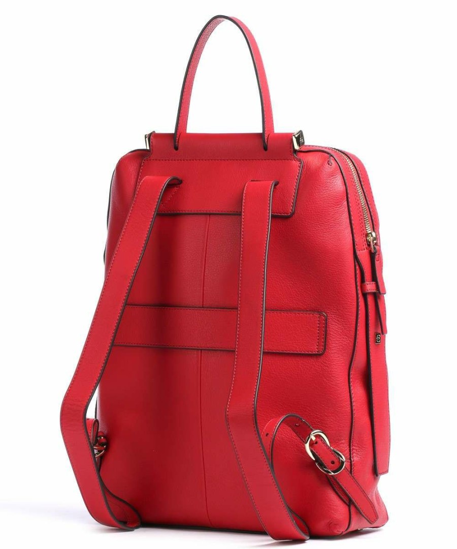 Business & Laptop * | Circle Laptop Backpack 14 Grained Cow Leather Piquadro Excellent Quality Red