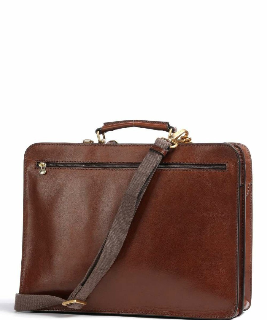 Business & Laptop * | Story Uomo Briefcase Fine Grain Cow Leather The Bridge Cheap Brown