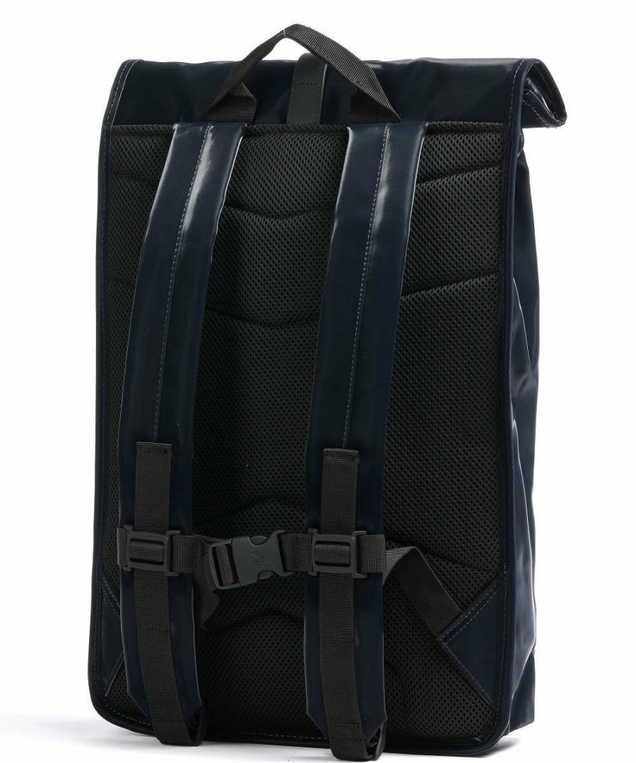 Backpacks * | Rolltop Backpack 16 Polyester, Polyurethane Rains Discount Online Navy