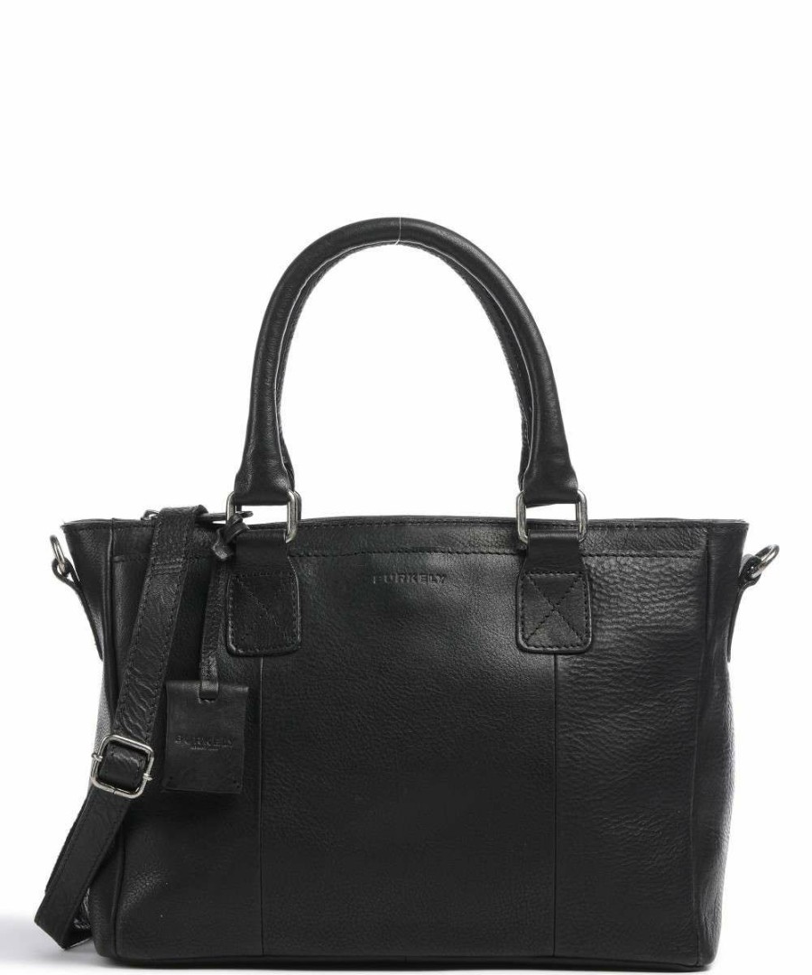 Bags * | Antique Avery Handbag Grained Leather Burkely Discount Sale Black