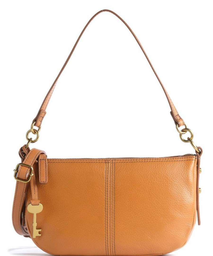 Bags * | Jolie Shoulder Bag Grained Leather Fossil Cheap Camel