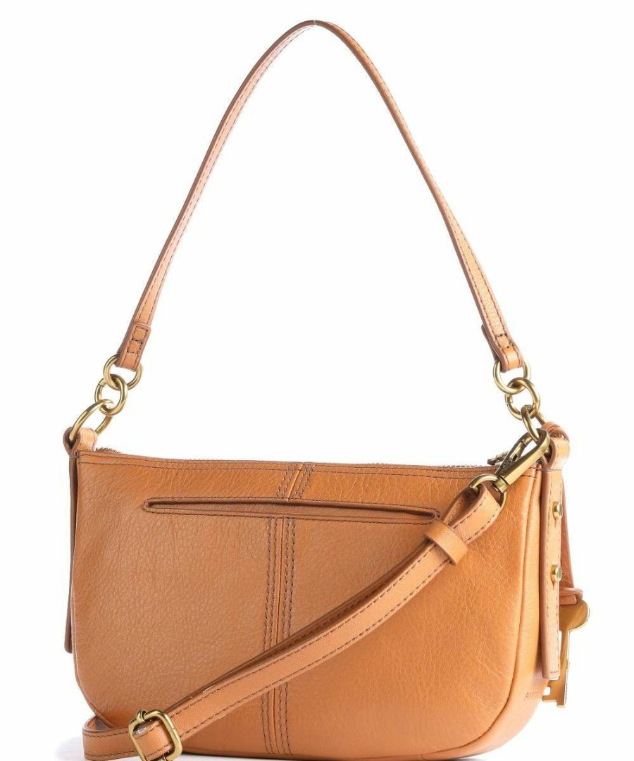 Bags * | Jolie Shoulder Bag Grained Leather Fossil Cheap Camel