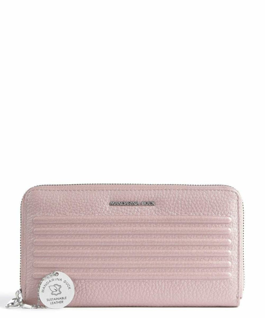 Accessories * | I-Con Wallet Grained Calfskin Mandarina Duck New Rose