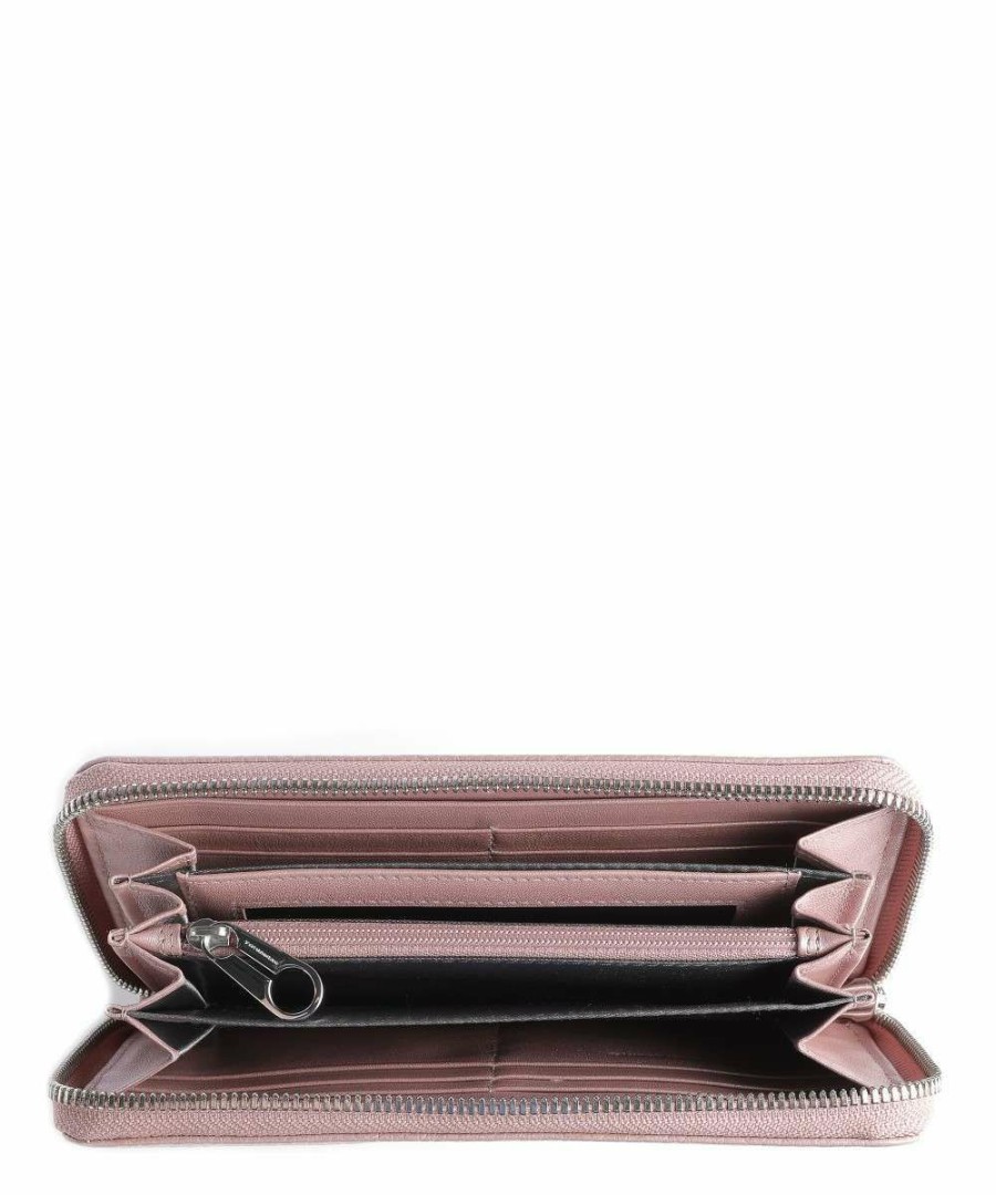 Accessories * | I-Con Wallet Grained Calfskin Mandarina Duck New Rose