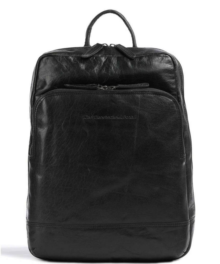 Backpacks * | Maci Laptop Backpack 15 Fine Grain Leather The Chesterfield Brand Opening Sales Black