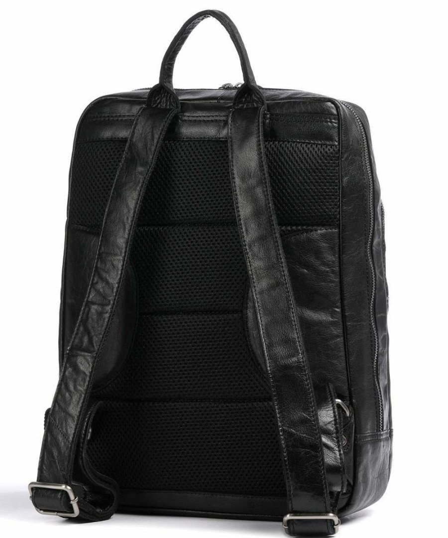 Backpacks * | Maci Laptop Backpack 15 Fine Grain Leather The Chesterfield Brand Opening Sales Black