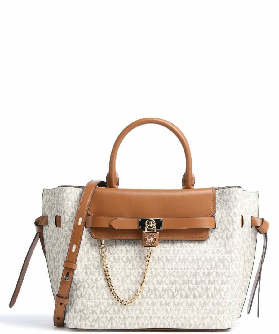 Bags * | Hamilton Legacy Handbag Synthetic Michael Kors Official Ivory/Brown