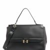 Business & Laptop * | Audrey Handbag 13 Brushed Leather, Recycled Leather Maison Heroine Cheap Black