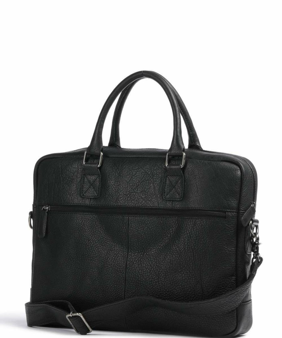 Business & Laptop * | Antique Avery Briefcase 15 Grained Leather Burkely Crazy Deals Black