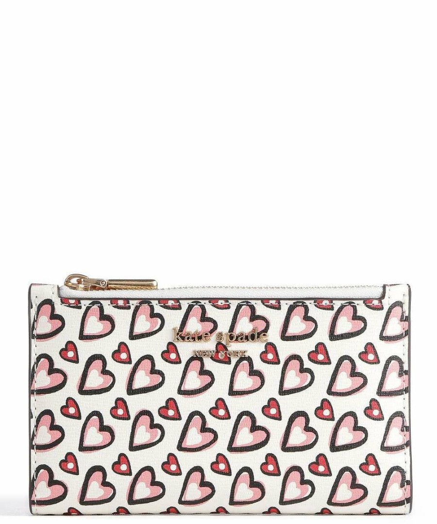 Accessories * | Morgan Fancy Hearts Wallet Saffiano Leather Kate Spade New York Sale Online Multicolour