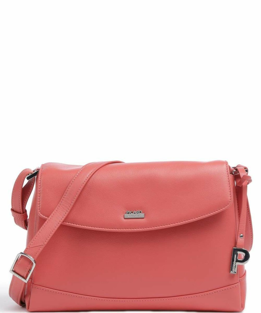 Bags * | Really Crossbody Bag Fine Grain Cow Leather Picard Exclusive Design Coral