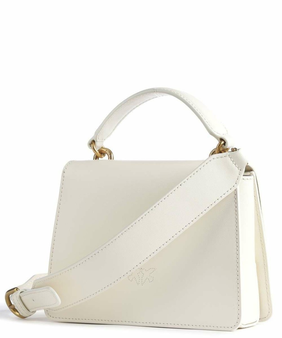 Bags * | Love One Top Handle Mini Light Crossbody Bag Fine Grain Cow Leather Pinko Store Ivory