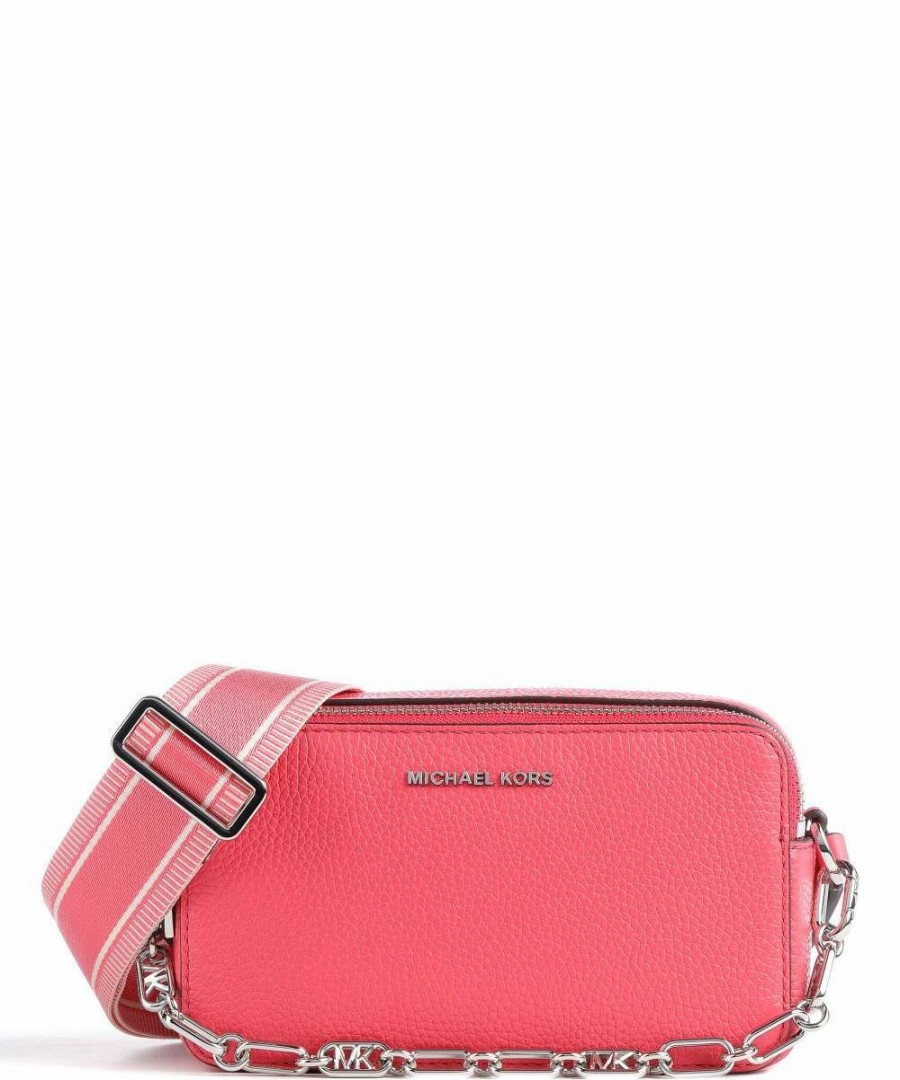 Bags * | Jet Set Crossbody Bag Grained Cow Leather Michael Kors Discount Online Red