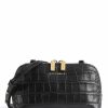 Bags * | Georgia Croco Soft Crossbody Bag Embossed Calfskin Coccinelle Promotion Black