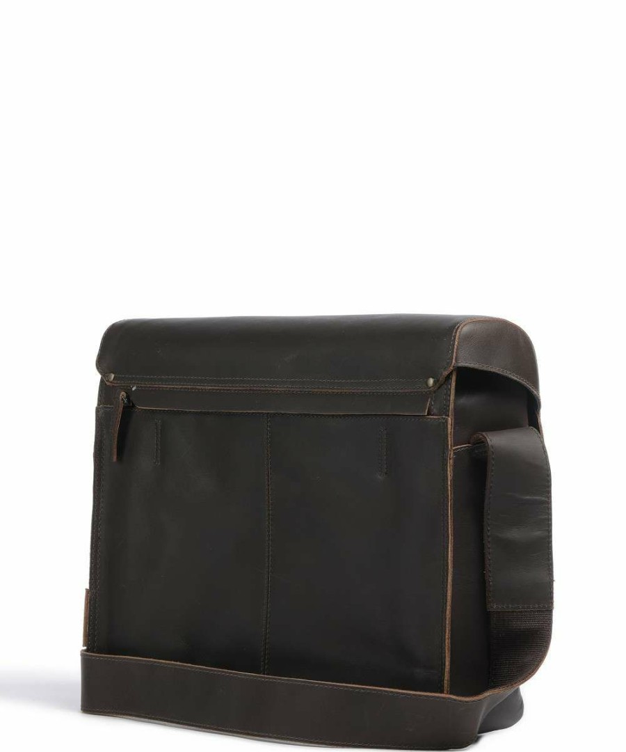 Business & Laptop * | Hunter Nick Laptop Bag 14 Buffalo Leather Aunts & Uncles Discount Online Dark Brown