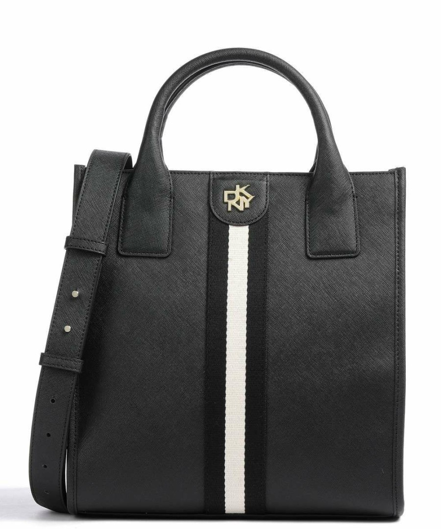 Bags * | Carol Handbag Saffiano Cow Leather Dkny Low Price Black