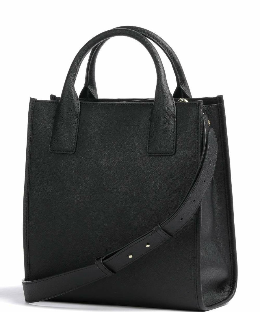 Bags * | Carol Handbag Saffiano Cow Leather Dkny Low Price Black