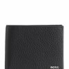 Accessories * | Crosstown Rfid Wallet Grained Cow Leather Boss Latest Black