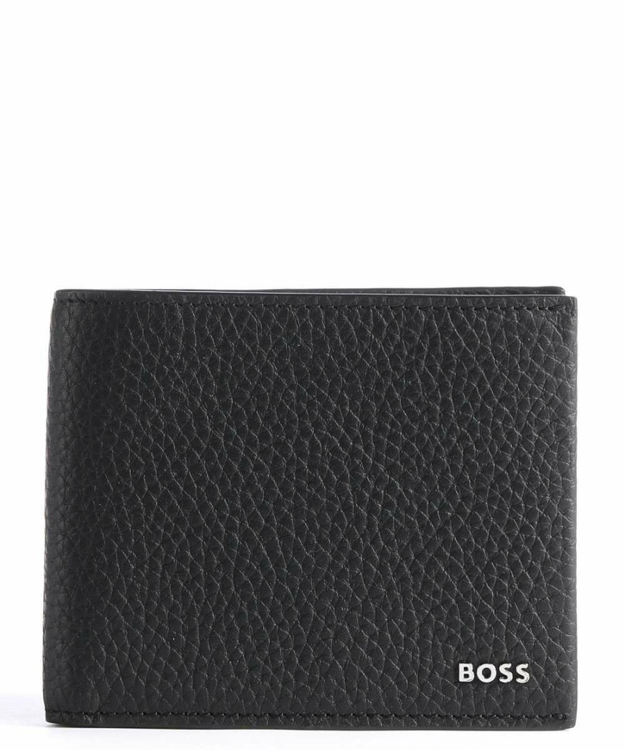 Accessories * | Crosstown Rfid Wallet Grained Cow Leather Boss Latest Black