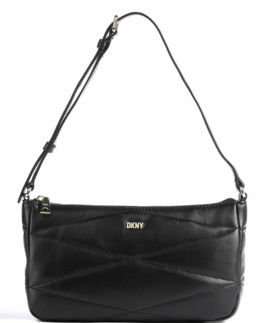 Bags * | Eve Shoulder Bag Lamb Leather Dkny Official Black