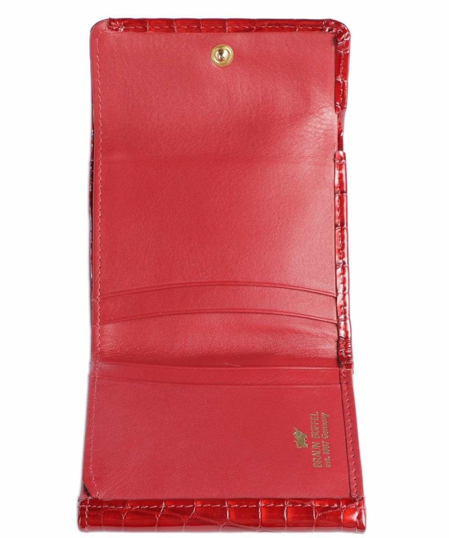 Accessories * | Verona Wallet Embossed Calfskin Braun Buffel Special Style Red