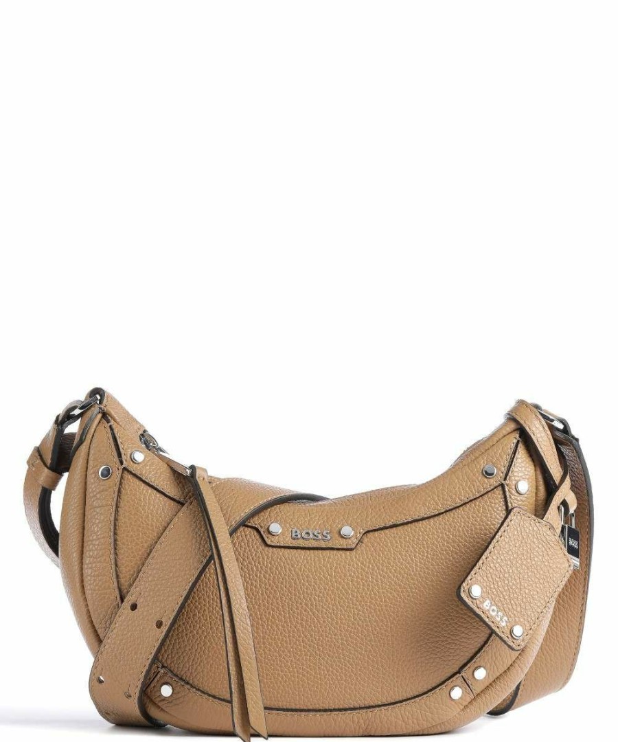 Bags * | Ivy Crossbody Bag Grained Cow Leather Boss Cheap Light Brown