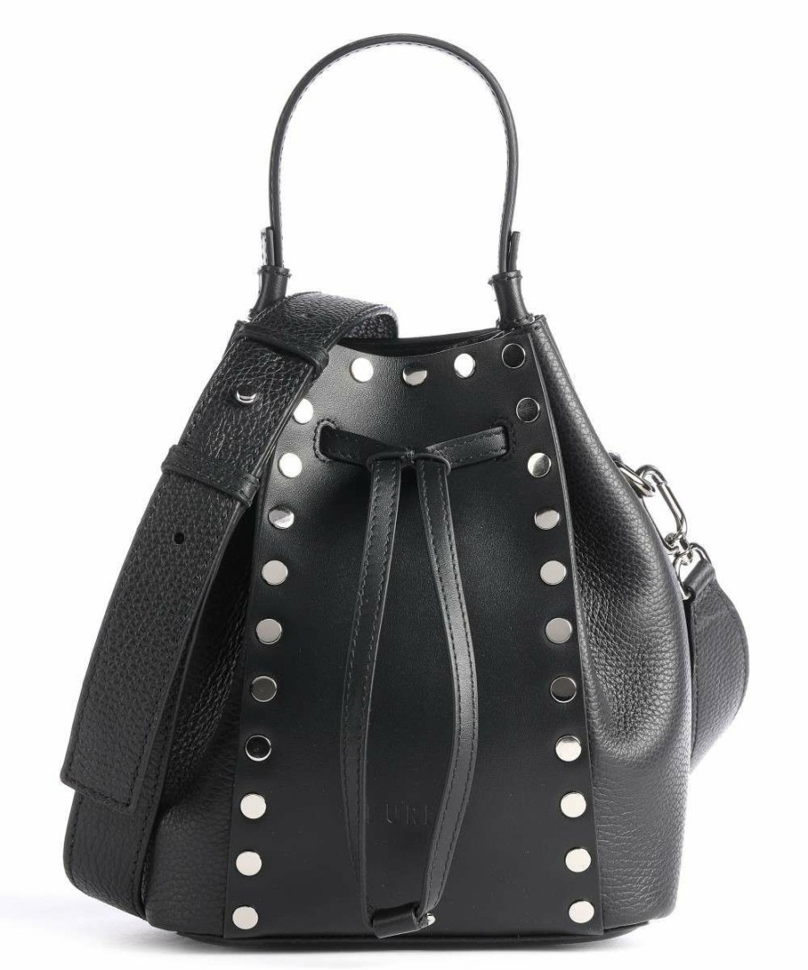 Bags * | Miastella Mini Bucket Bag Grained Leather Furla Exclusive Design Black