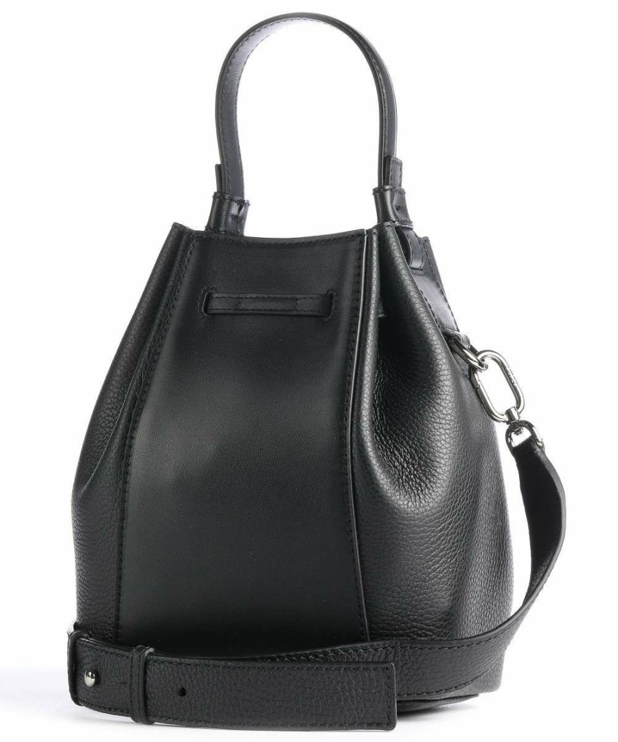 Bags * | Miastella Mini Bucket Bag Grained Leather Furla Exclusive Design Black