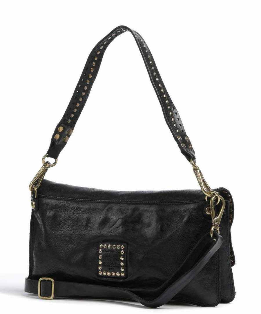 Bags * | Crossbody Bag Grained Cow Leather Campomaggi Exclusive Design Black