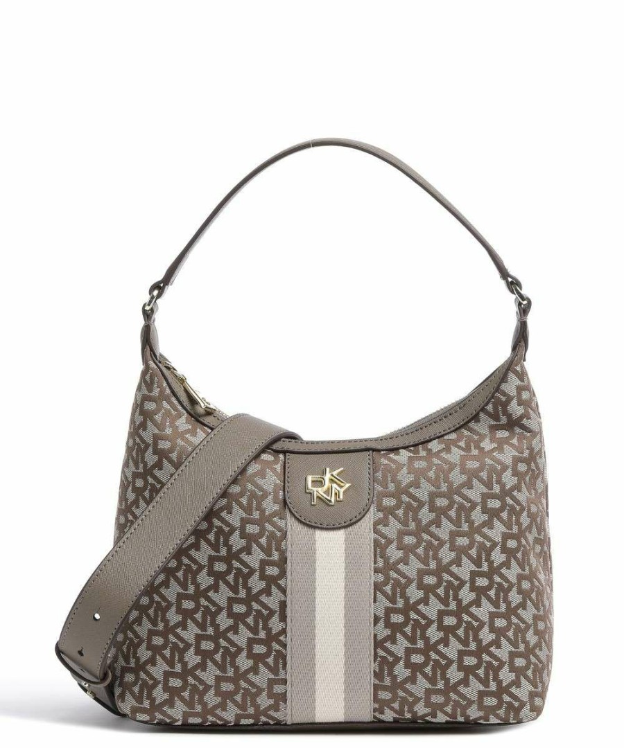 Bags * | Carol Hobo Bag Cow Leather Dkny Excellent Quality Taupe