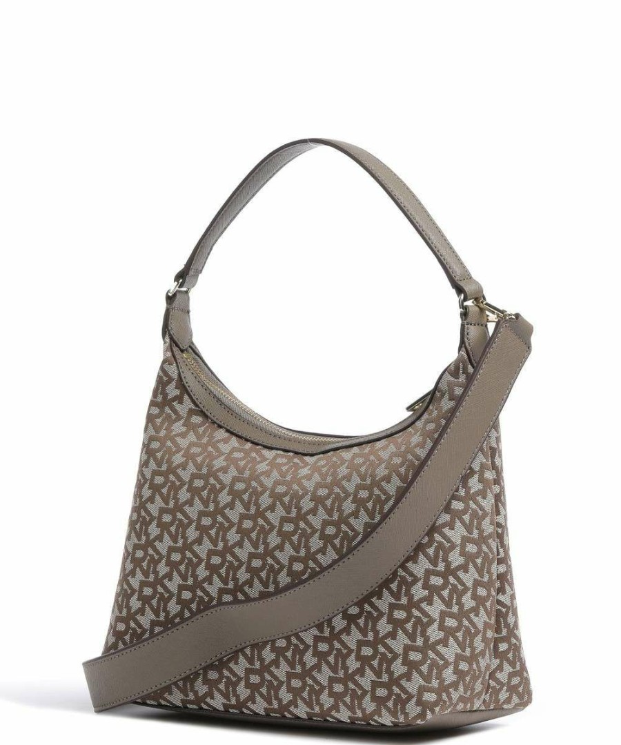 Bags * | Carol Hobo Bag Cow Leather Dkny Excellent Quality Taupe