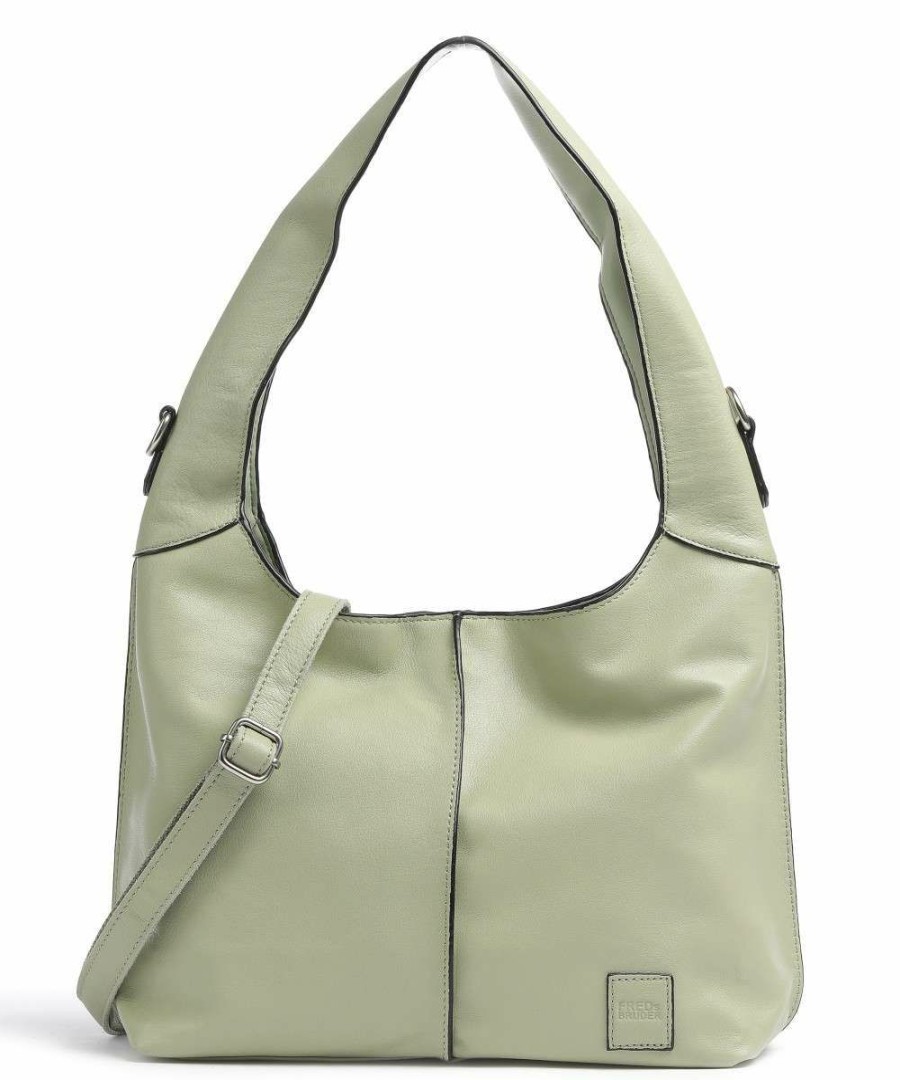 Bags * | Fb 122 Shoulder Bag Grained Leather Fredsbruder New Light Green