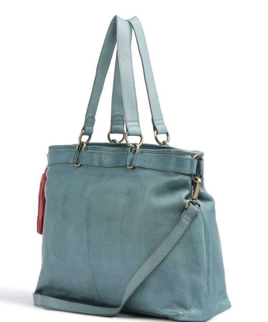 Bags * | Kohlmarkt 67 Tote Bag Grained Cow Leather Taschendieb Wien Special Style Blue