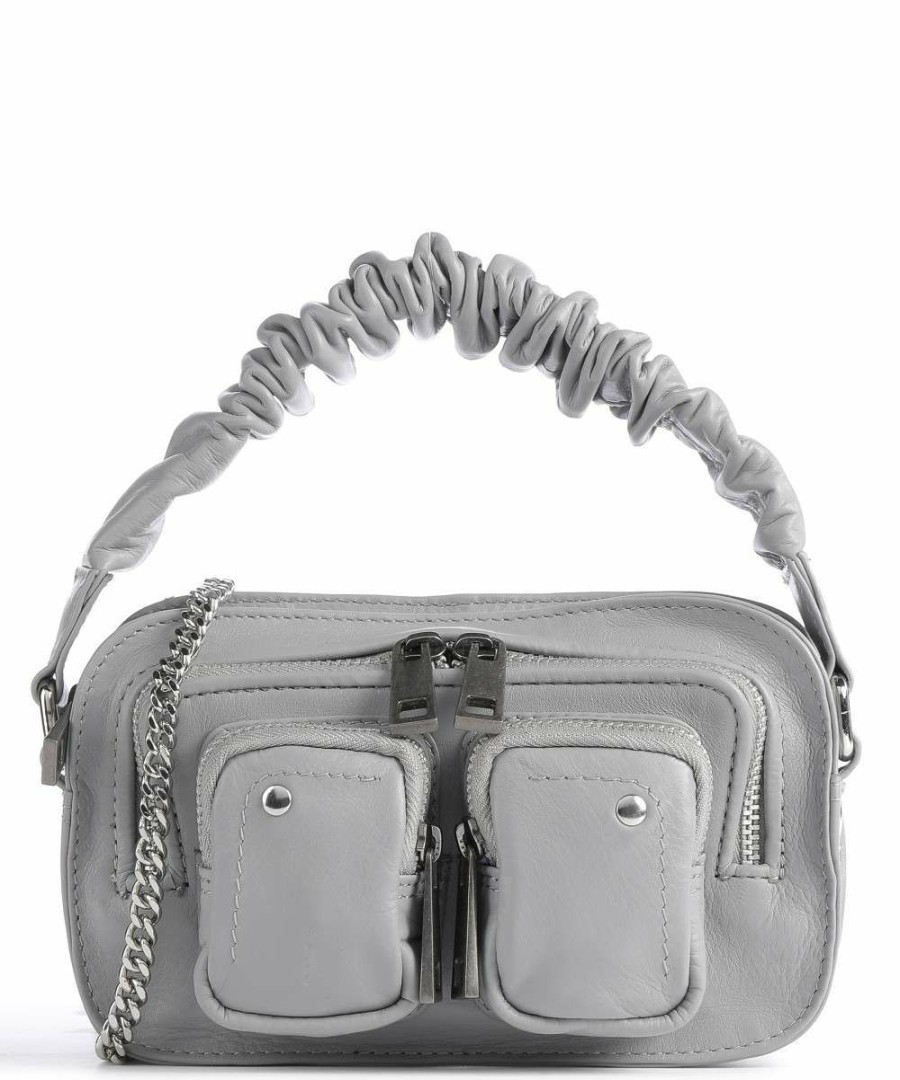 Bags * | Silky Helena Crossbody Bag Grained Leather Nunoo Sale Online Grey