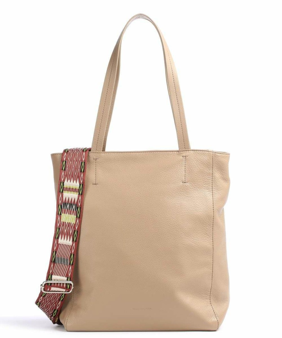 Bags * | Matu Tote Bag Grained Leather Fredsbruder Exclusive Design Beige