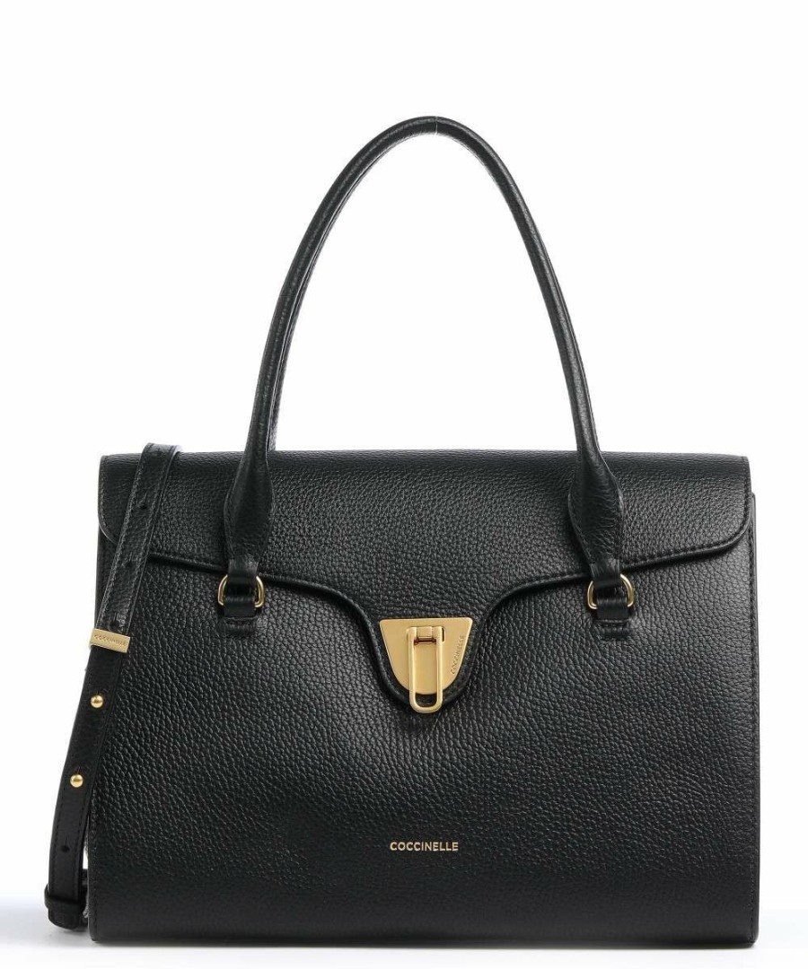 Bags * | Beat Soft Handbag Grained Leather Coccinelle Discount Online Black