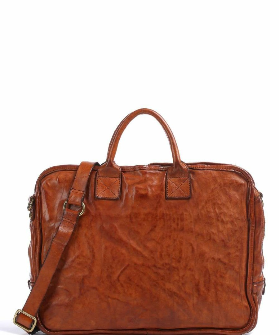 Business & Laptop * | Briefcase 15 Fine Grain Cow Leather Campomaggi Latest Cognac